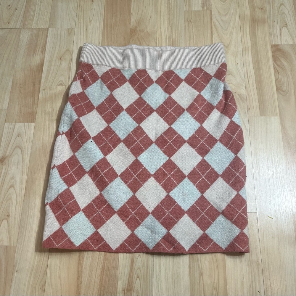 Cider Pink Horizons Knitted Mini Skirt Womens Sweater Skirt Size Medium